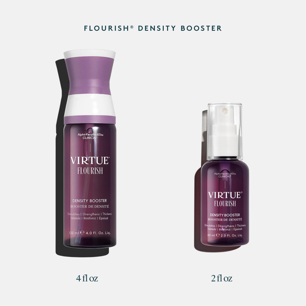VIRTUE scale comparison showing visible fuller-looking hair results