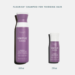 VIRTUE shampoo displayed with other products for routine building