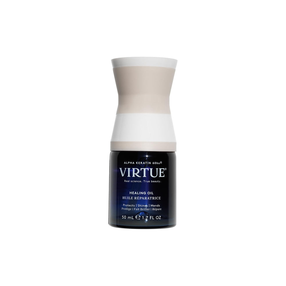 VIRTUE front bottle shot showing clear glass and elegant label for product visibility