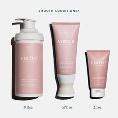 VIRTUE applied to curly hair in shower demonstrating frizz control benefit