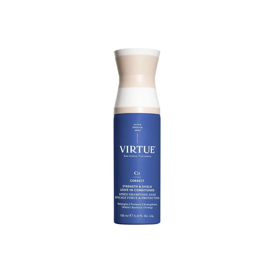 VIRTUE product front packaging showing bottle and label benefits