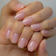 Vishine brush swatch on white surface, shows buildable translucency benefit