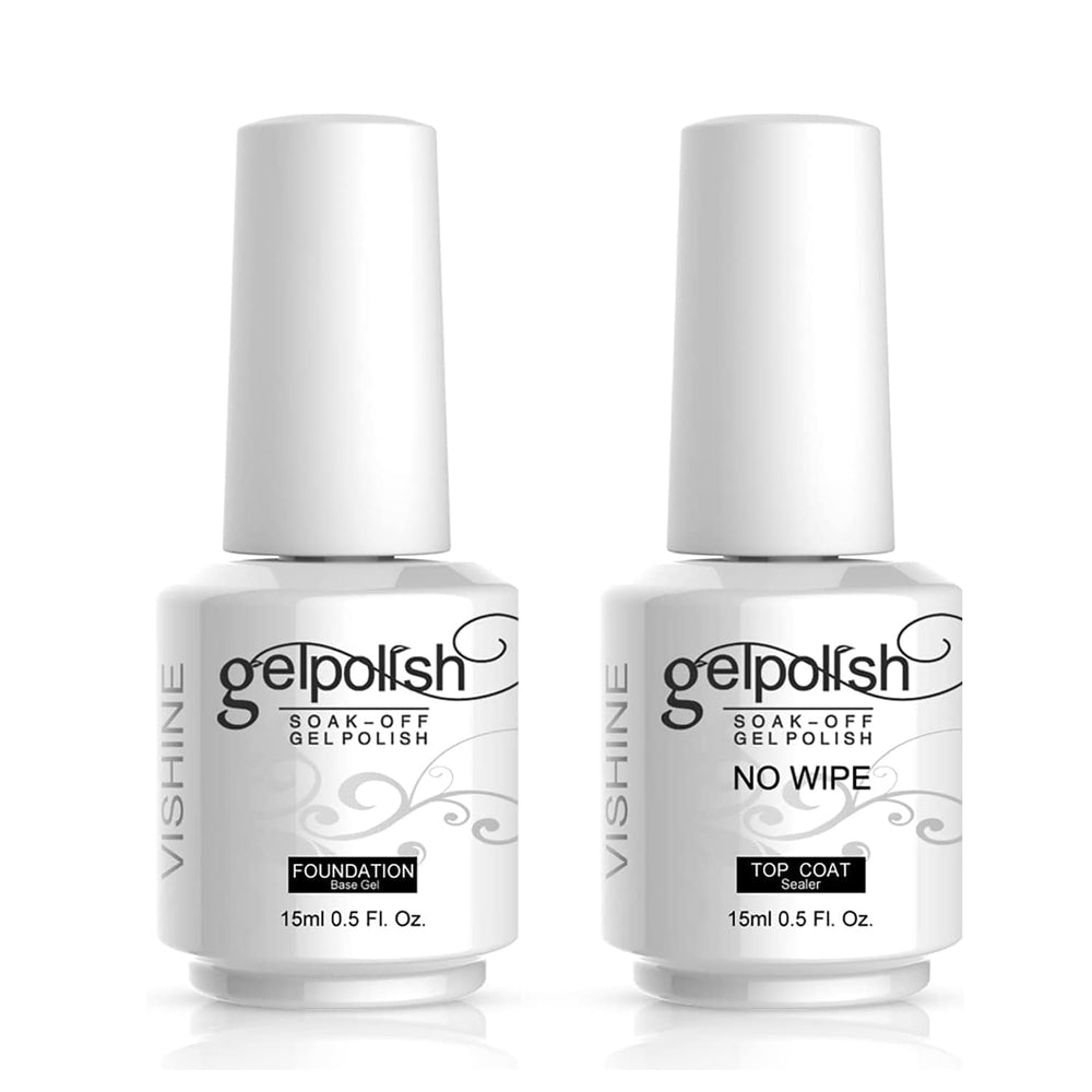 Vishine front packaging showing base and top coat bottles and benefits