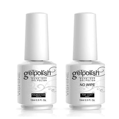 Vishine front packaging showing base and top coat bottles and benefits
