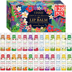 VISRIE front packaging showing 128-count value pack and flavor list for easy selection