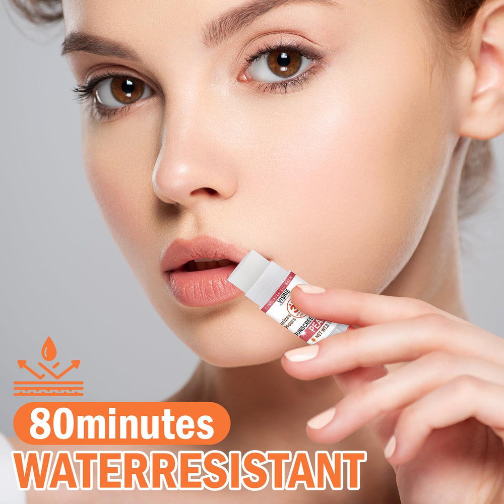 VISRIE ingredients label close-up showing zinc oxide and vitamin E benefits