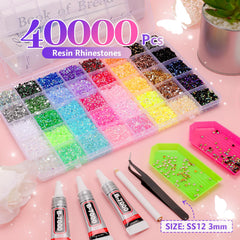 VISRIE close-up of 3mm rhinestone facets and AB coating for intense light reflection