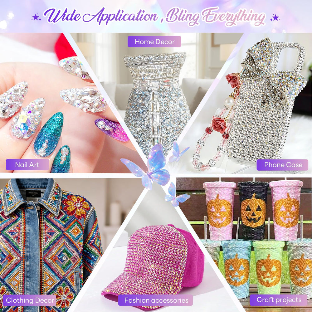 VISRIE hand holding rhinestones to show scale and ease of handling for small crafts
