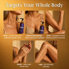 vitae charm applying to neck and chest to improve crepey skin appearance