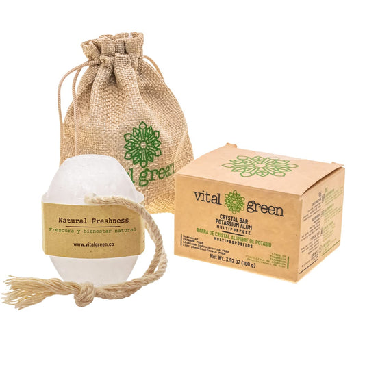 Vital Green front packaging showing recyclable box and label benefits