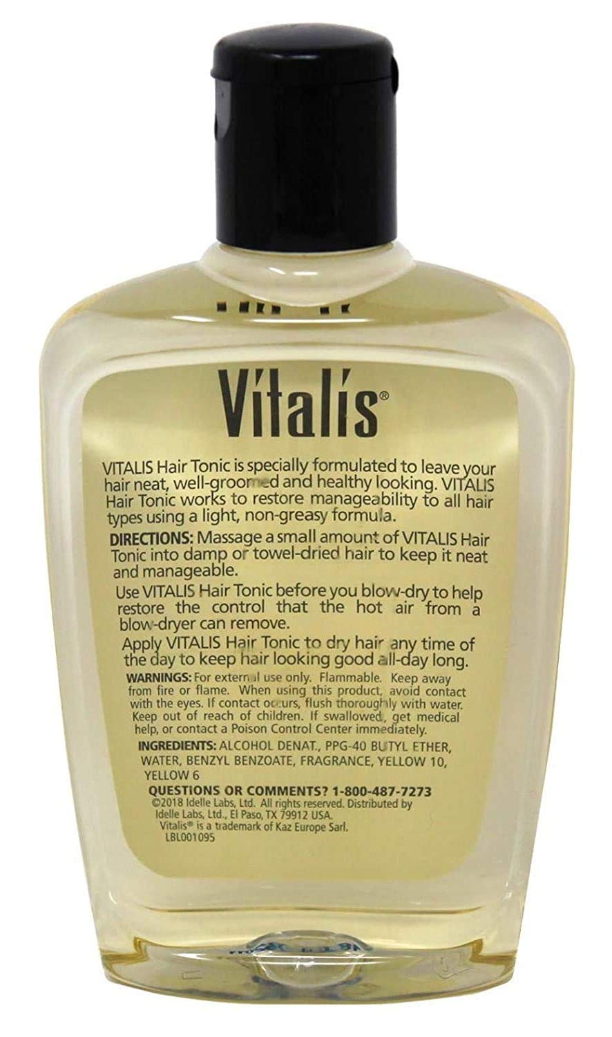 Vitalis tonic poured in hand demonstrating smooth texture for easier detangling and styling