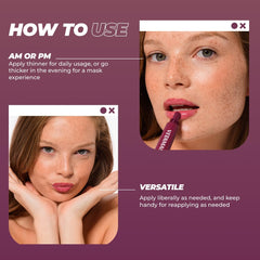 Vitamasques applied on model lips showing natural color and smoothness benefit