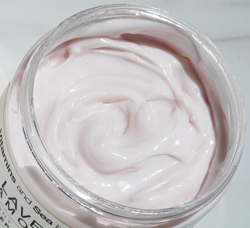 VITAMINS AND SEA BEAUTY ingredient label highlighting Sea Lavender and Chamomile benefits