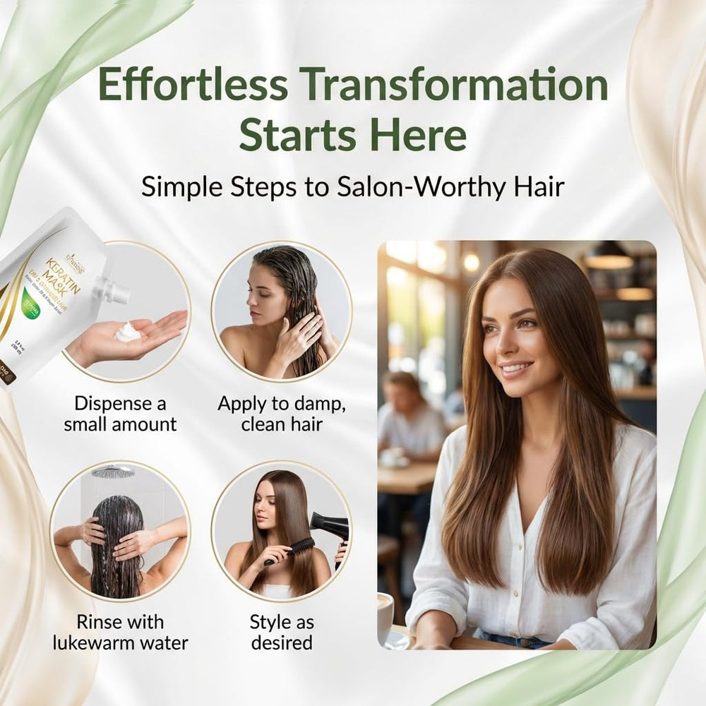 VITAMINS hair cosmetics before and after ends showing reduced frizz