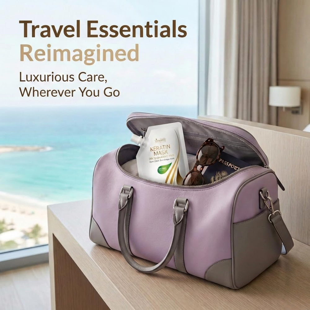 VITAMINS hair cosmetics jar in hand showing 3.4 fl oz travel-friendly size