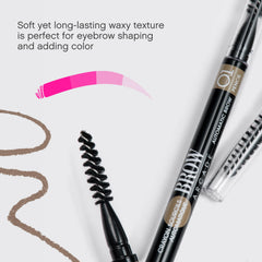 Vivienne Sabó Brow Arcade spoolie detail grooming brows and blending color for a natural finish