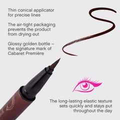 Vivienne Sabó brown liner swatches on skin showing matte pigmentation