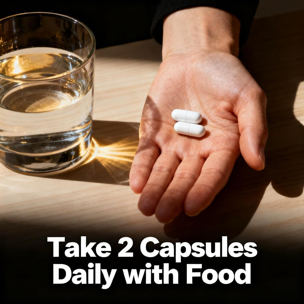 Hand holding Vivikig capsule demonstrating easy ingestion