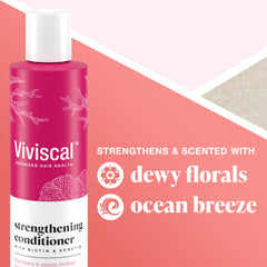 Viviscal bottle on bathroom shelf implying daily routine support