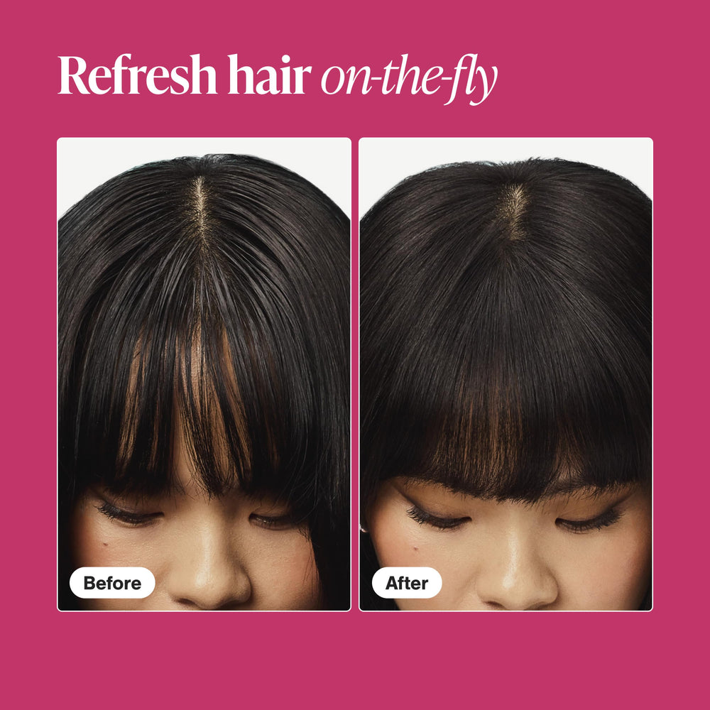 Viviscal spray dispersing on hair to reveal refreshing texture