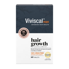 Viviscal Man front packaging showing bottle and box for clear identification and trust