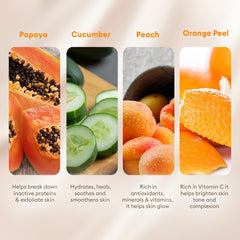 VLCC close-up of papaya paste texture revealing gentle exfoliant