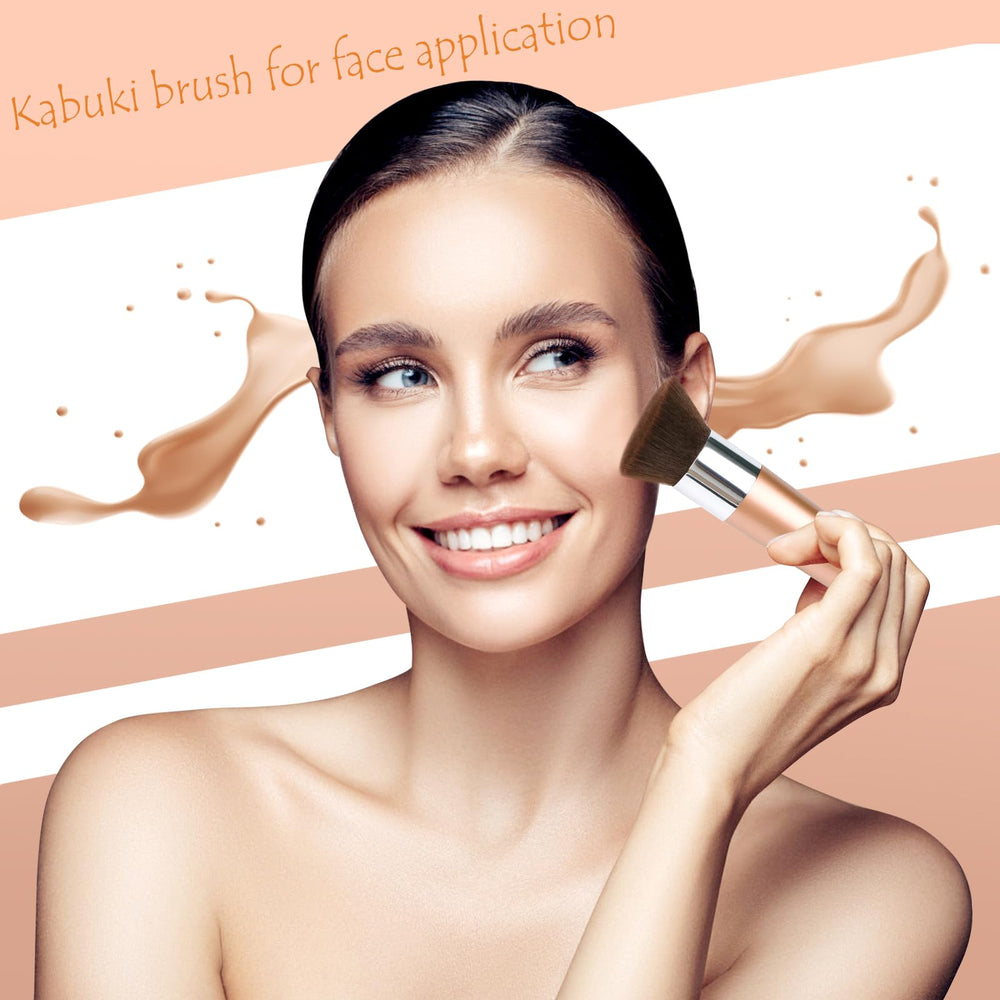 VNIHTT kabuki brush bristles close-up for precise face application