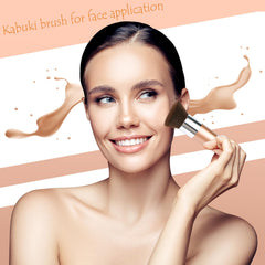 VNIHTT kabuki brush bristles close-up for precise face application