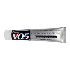 VO5 front packaging showing conditioning hairdressing, clear labeling and travel size benefit
