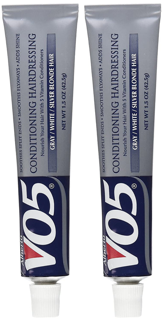 VO5 front jar showing label and compact size for travel-friendly conditioning