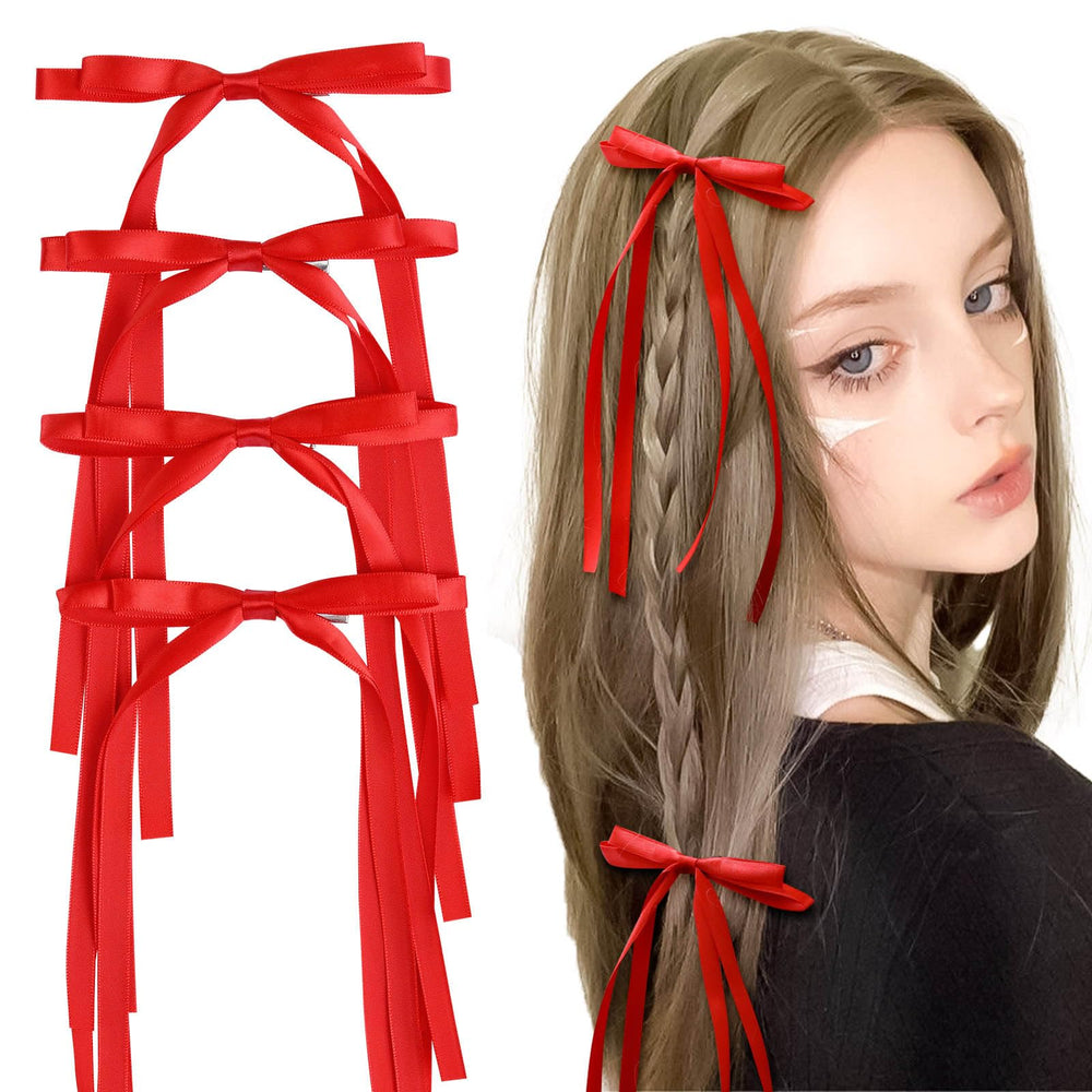 VOBOBE front view red satin bow showing polished look and instant elegance