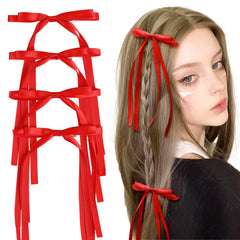VOBOBE front view red satin bow showing polished look and instant elegance