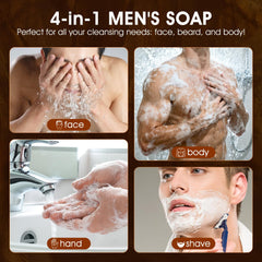 VOERUY soap set styled in shower, portraying everyday grooming practicality