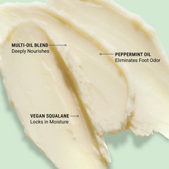 VOESH Solemate being applied to heel demonstrating targeted moisturization and repair