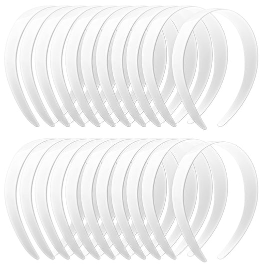 VOKOY white headband front view showing plain surface and clean finish benefit of easy customization
