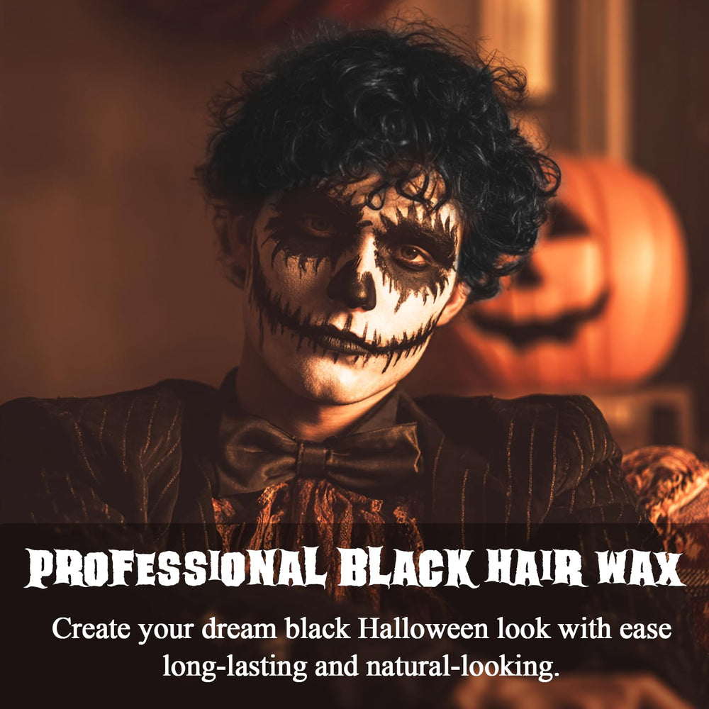 VOLLUCK styled cosplay hair showing deep black color and texture