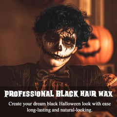 VOLLUCK styled cosplay hair showing deep black color and texture