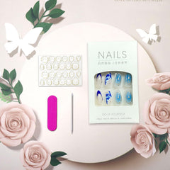 Woman wearing Vopintpy long almond nails demonstrating wearable elegance for events