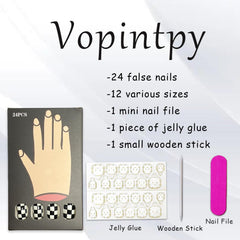 Vopintpy size comparison showing multiple nail sizes against real fingers for fit