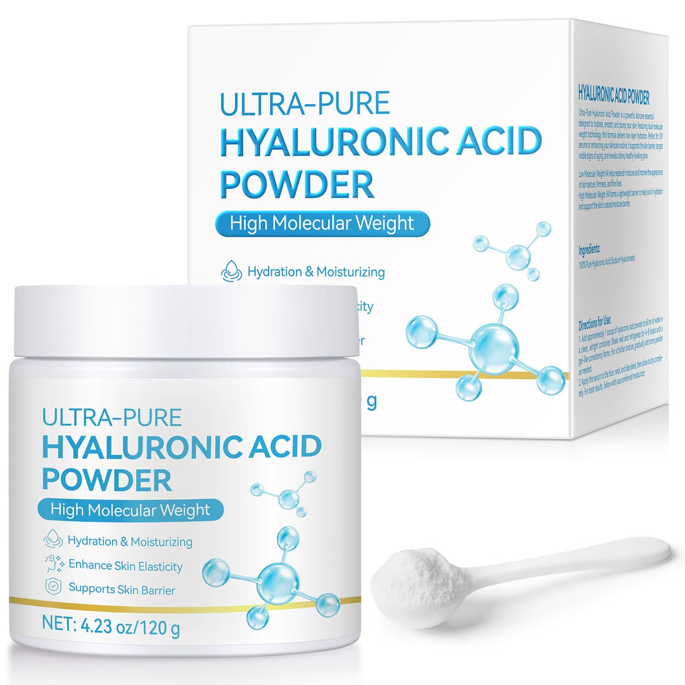 Vortexonix front packaging 120g showing pure hyaluronic powder and benefits