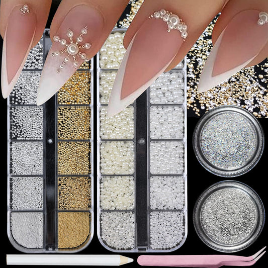 VOTACOS front packaging showing assorted pearls and rhinestones for easy selection