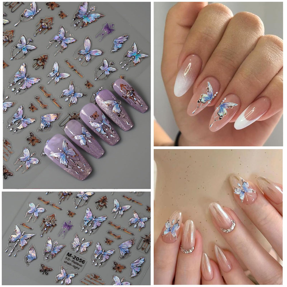 VOTACOS full sheet with assorted butterfly patterns for flexible nail styling