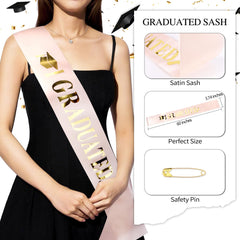 Vovii crown and sash styled in photo shoot to enhance graduation portraits