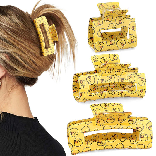 Vovii front view of duck clips showing cheerful yellow design and playful charm