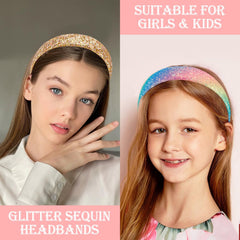 Vovii headband worn by a girl adding sparkle and secure fit during play