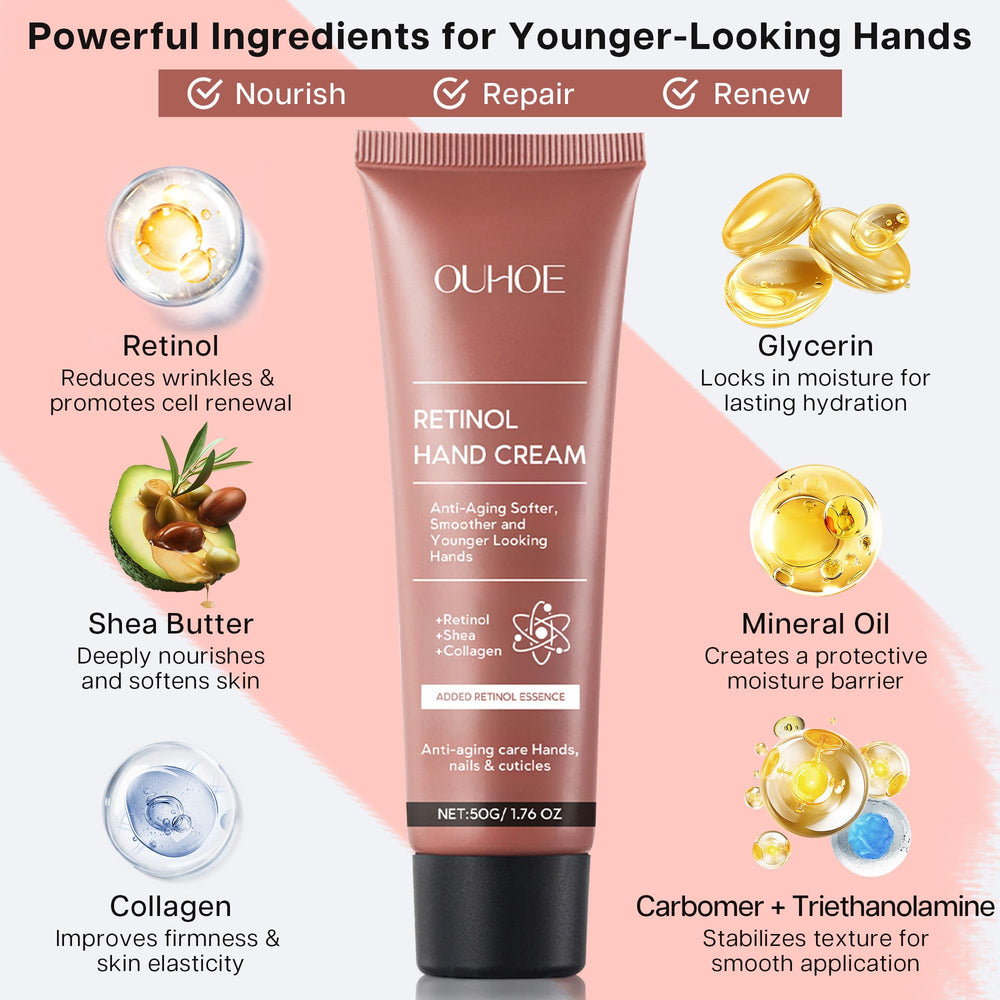 VRAIKO OUHOE applied to hands demonstrating quick non-greasy benefit