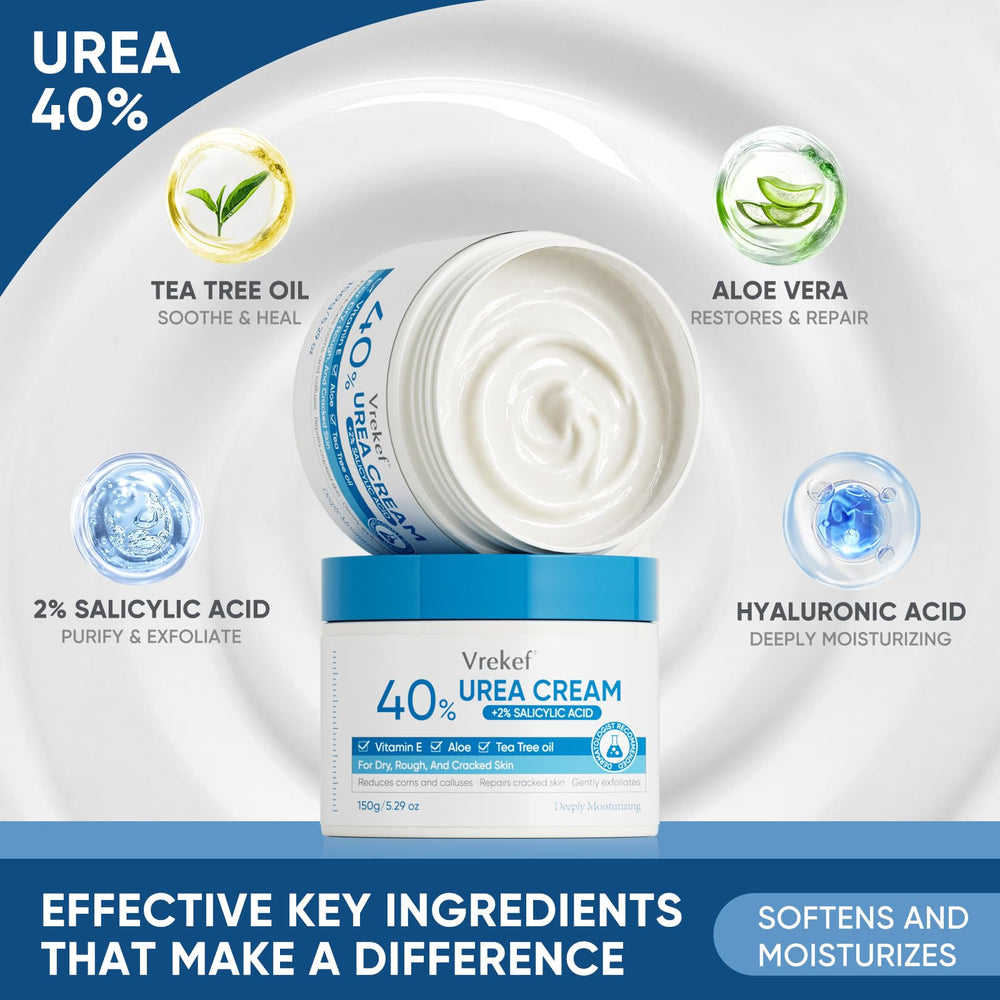 VREKEF cream texture close-up showing smooth non-greasy formula benefit