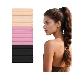 Vrose Flosi front packaging showing 15-piece blush hair tie set and benefits