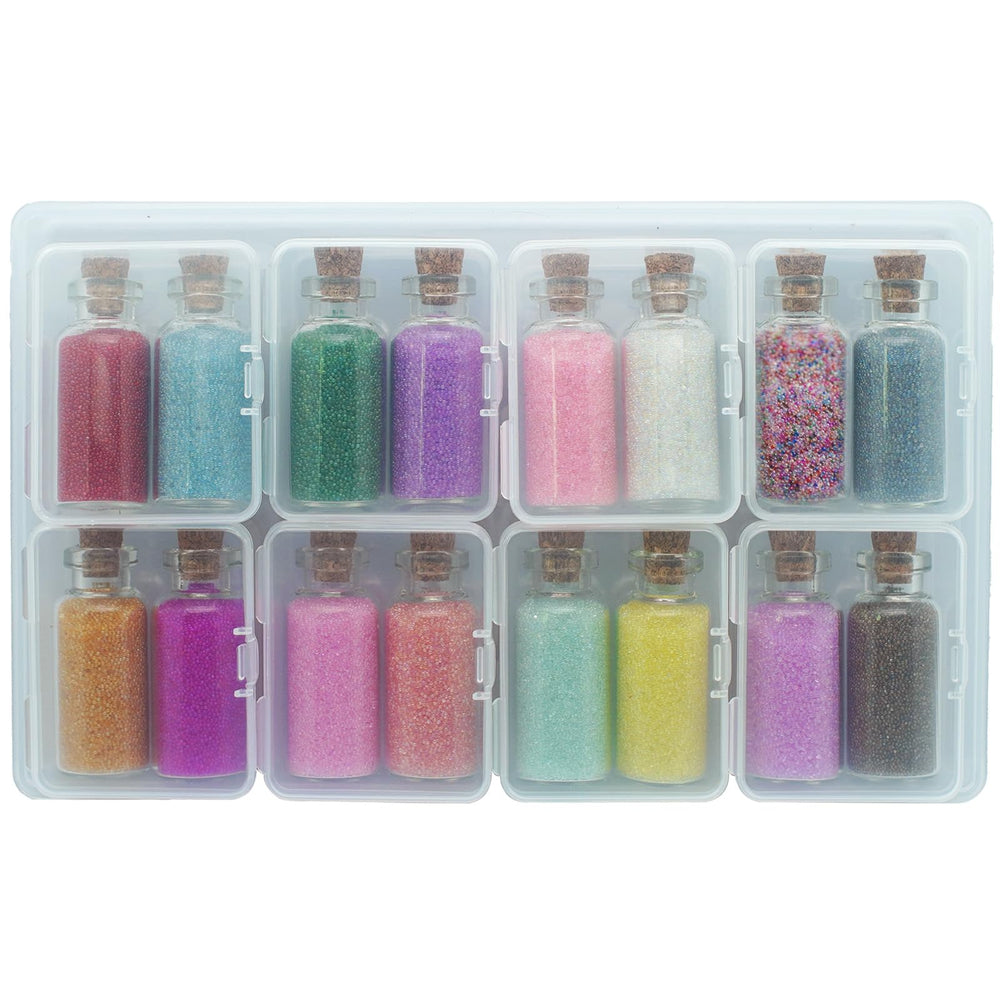 vryctonx front packaging showing 16 bead bottles and storage box, organized and ready