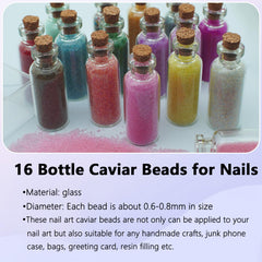vryctonx finished manicure with iridescent beads, durable textured nail effect